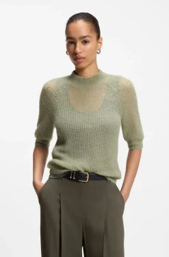 Strickpullover aus Alpaka-Mix mit Rippstrick