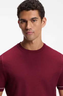 Strick-T-Shirt aus Baumwoll-Mix mit Querstreifen