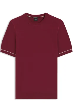 Strick-T-Shirt aus Baumwoll-Mix mit Querstreifen