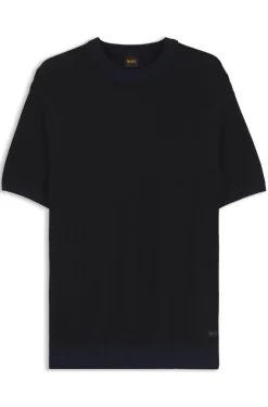 Strick-T-Shirt aus Baumwoll-Mix