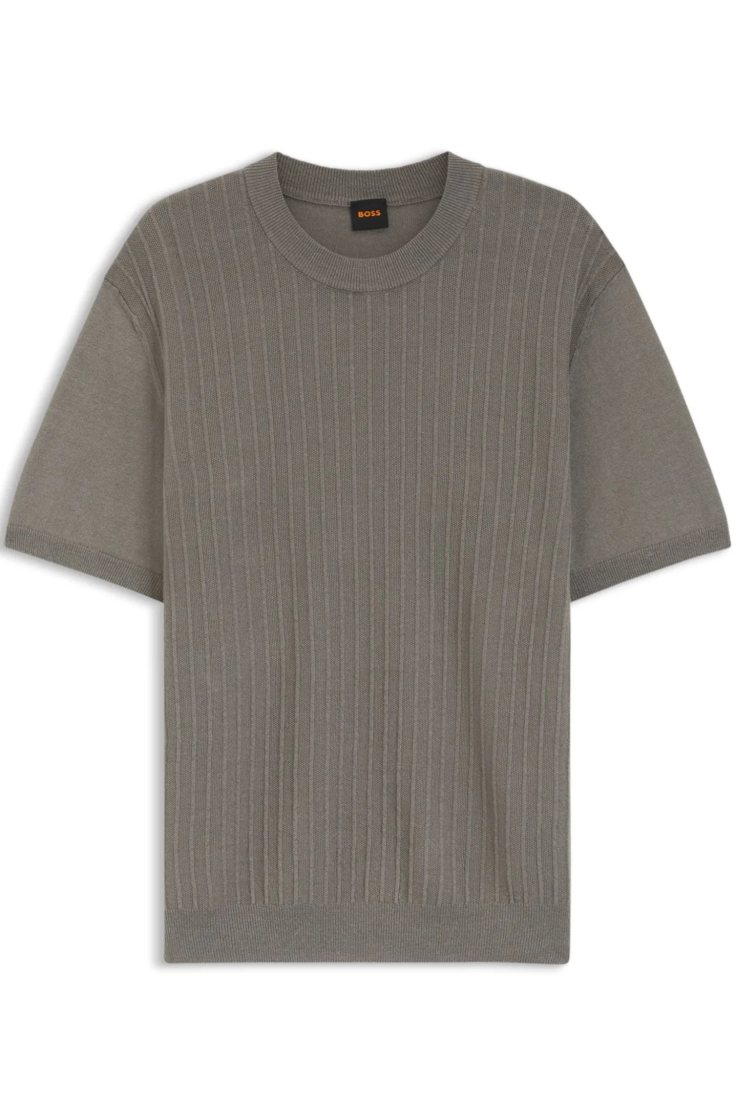 Strick-T-Shirt aus Leinen-Baumwoll-Mix