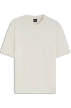 Strick-T-Shirt aus Leinen-Baumwoll-Mix
