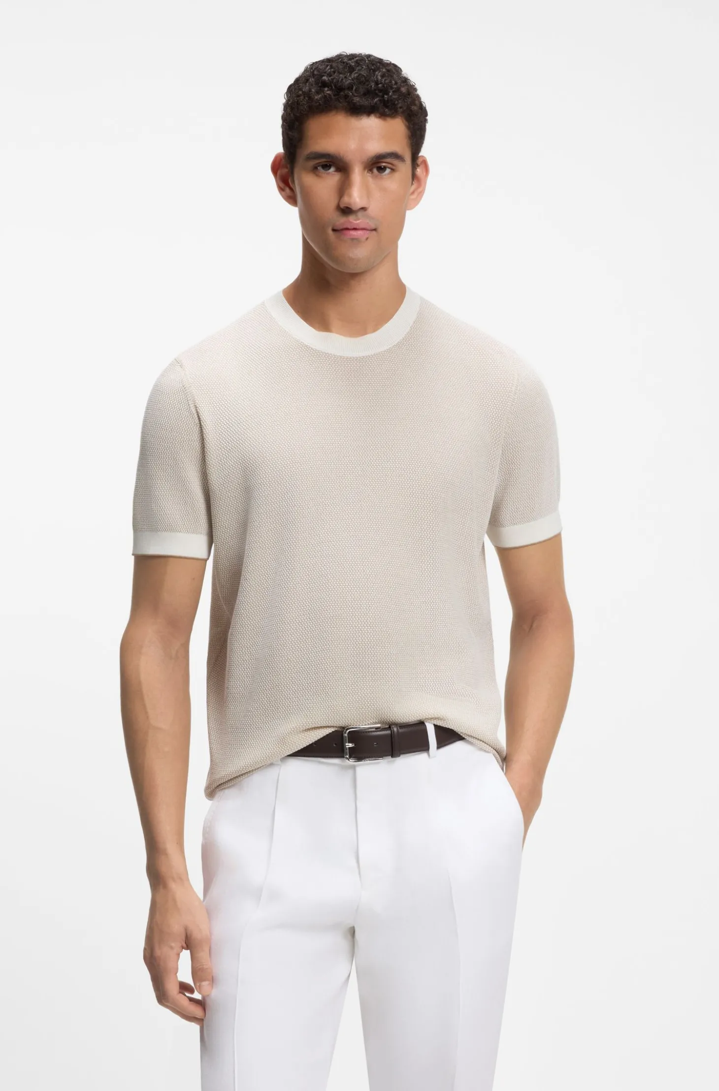 Strick-T-Shirt aus Seide und Baumwolle