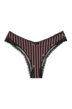 String aus elastischer Mikrofaser mit Spitzenbesatz