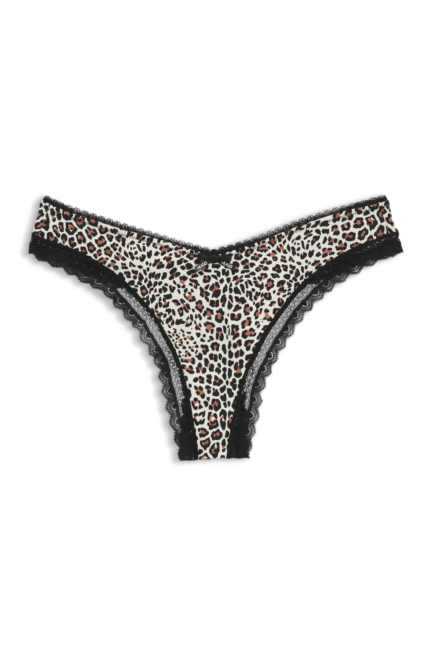 String aus elastischer Mikrofaser mit Spitzenbesatz