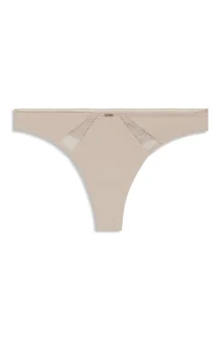 String aus Mikrofaser mit Einsätzen aus Spitze