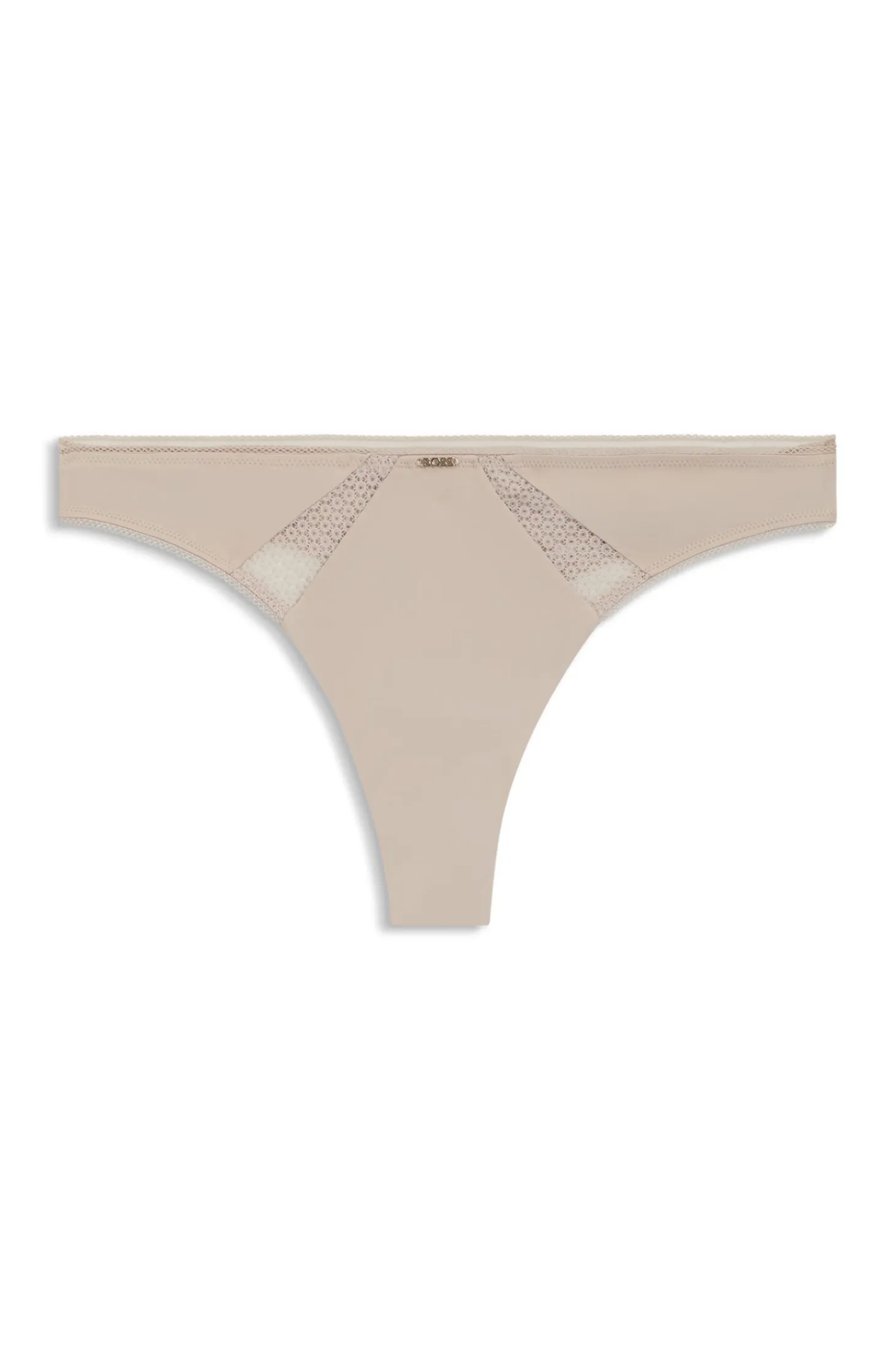 String aus Mikrofaser mit Einsätzen aus Spitze