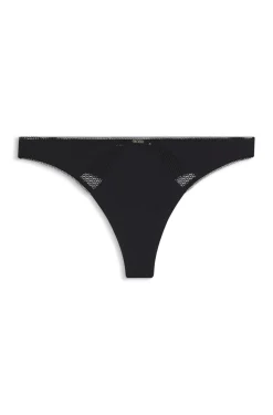 String aus Mikrofaser mit Einsätzen aus Spitze