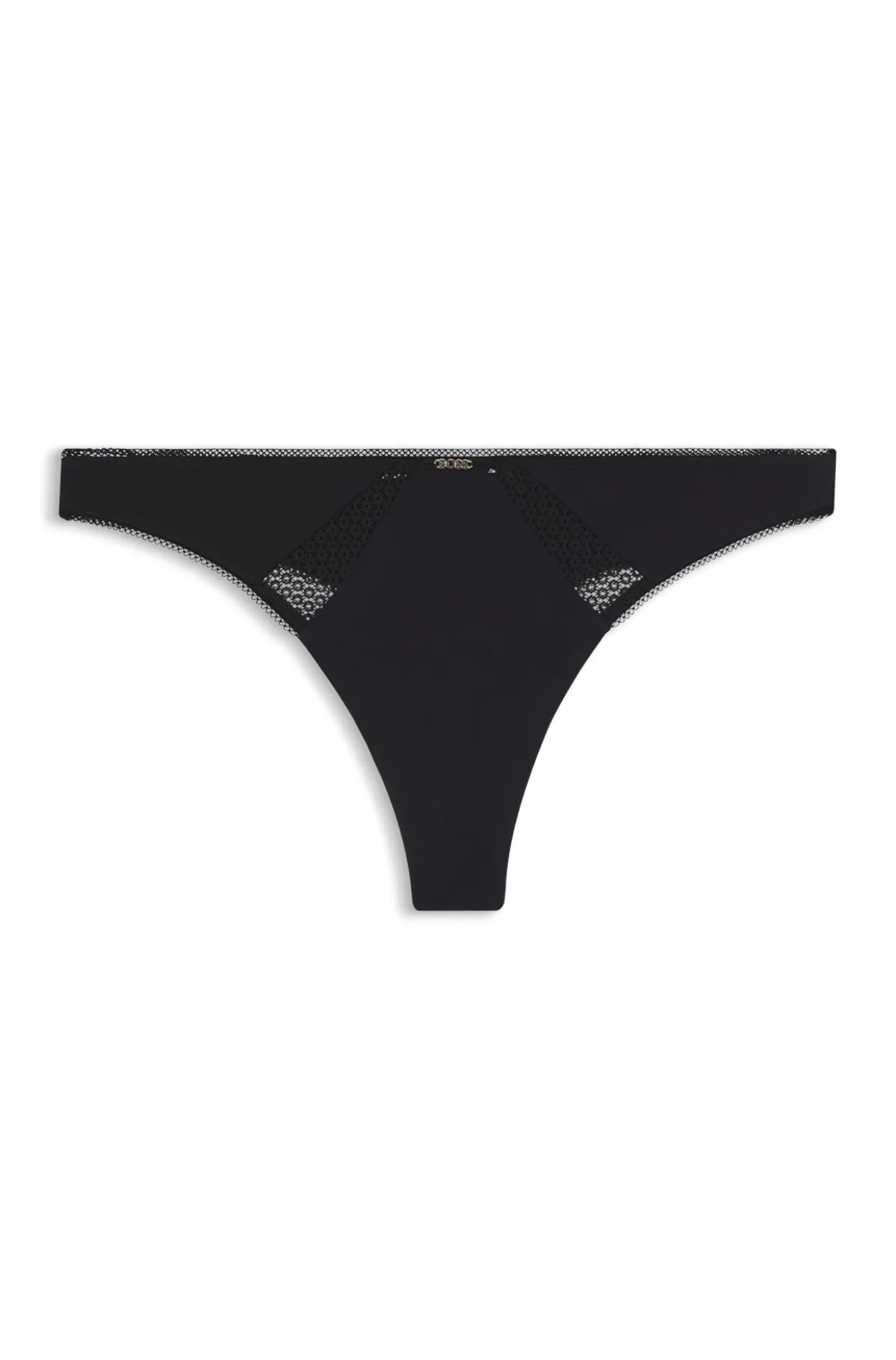 String aus Mikrofaser mit Einsätzen aus Spitze