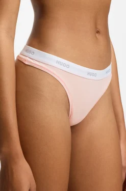 String aus Stretch-Baumwolle mit Logos am Bund