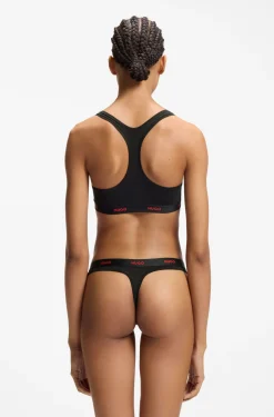 String aus Stretch-Baumwolle mit Logos am Bund