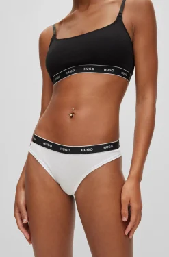 String aus Stretch-Baumwolle mit sich wiederholenden Logos am Bund