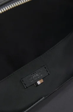 Strukturierter Rucksack mit poliertem Logo-Schriftzug
