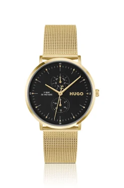 Style goldfarbene Uhr mit schwarzem Zifferblatt