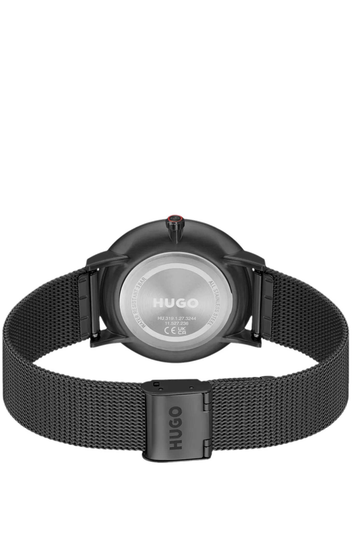 Style Schwarz beschichtete Uhr mit Mesh-Armband