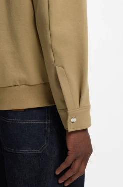 Sweatjacke aus angerautem Baumwoll-Mix mit Reißverschluss