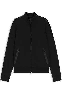 Sweatjacke aus Baumwoll-Mix mit Reißverschluss und Waffelstruktur