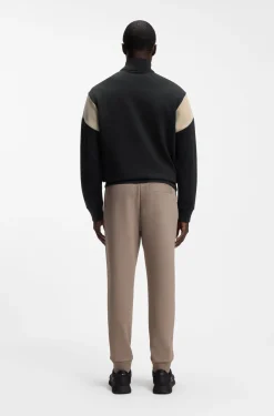 Sweatjacke aus Baumwoll-Mix mit Reißverschluss und kontrastierenden Einsätzen