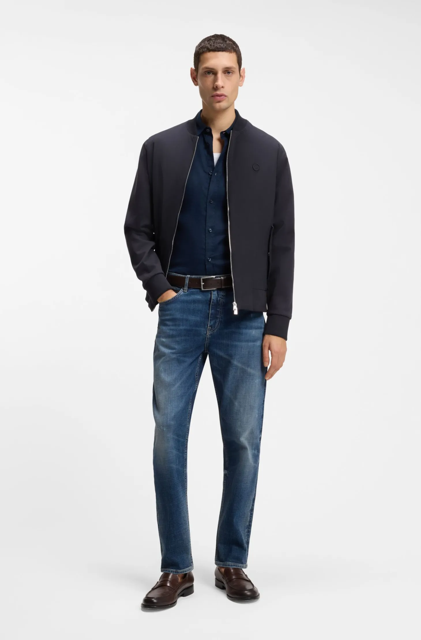 Sweatjacke aus merzerisierter Baumwolle mit Reißverschluss und Double-B-Monogramm