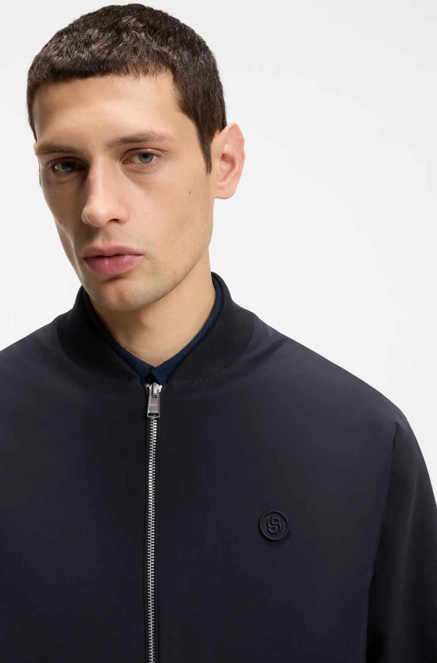Sweatjacke aus merzerisierter Baumwolle mit Reißverschluss und Double-B-Monogramm