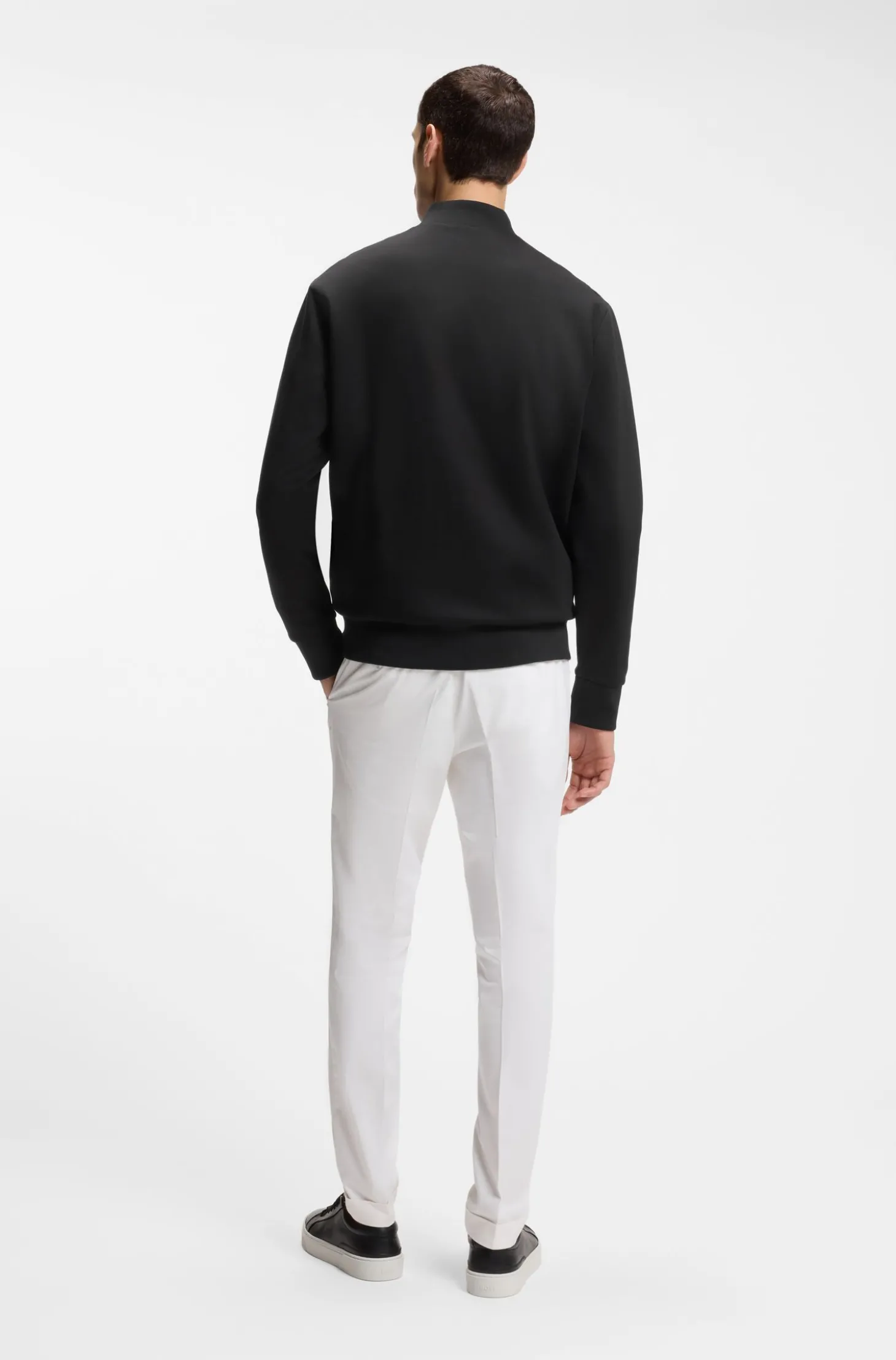 Sweatjacke aus merzerisierter Baumwolle mit Reißverschluss und Double-B-Monogramm