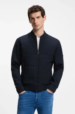 Sweatjacke mit Reißverschluss und gepolsterter Vorderseite