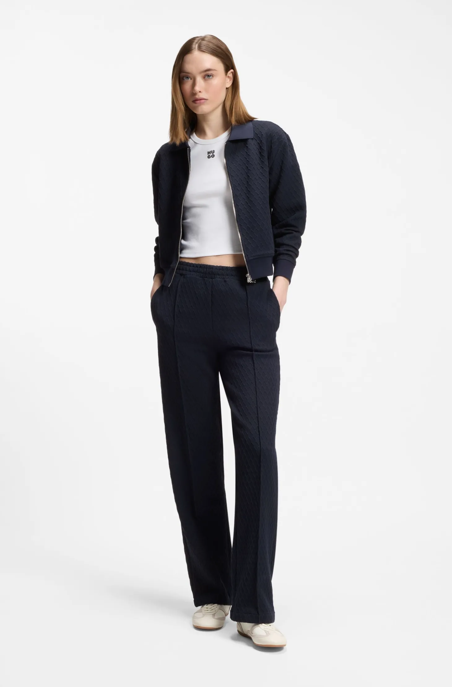 Sweatjacke mit Reißverschluss und Stack-Logo am Zipper