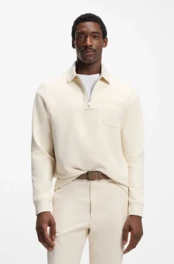 Sweatshirt aus angerautem Baumwoll-Mix mit Reißverschluss