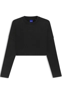 Sweatshirt aus Baumwolle in Cropped-Länge mit Logo-Print