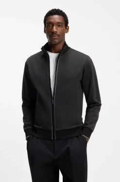 Sweatshirt aus Baumwolle mit Troyerkragen