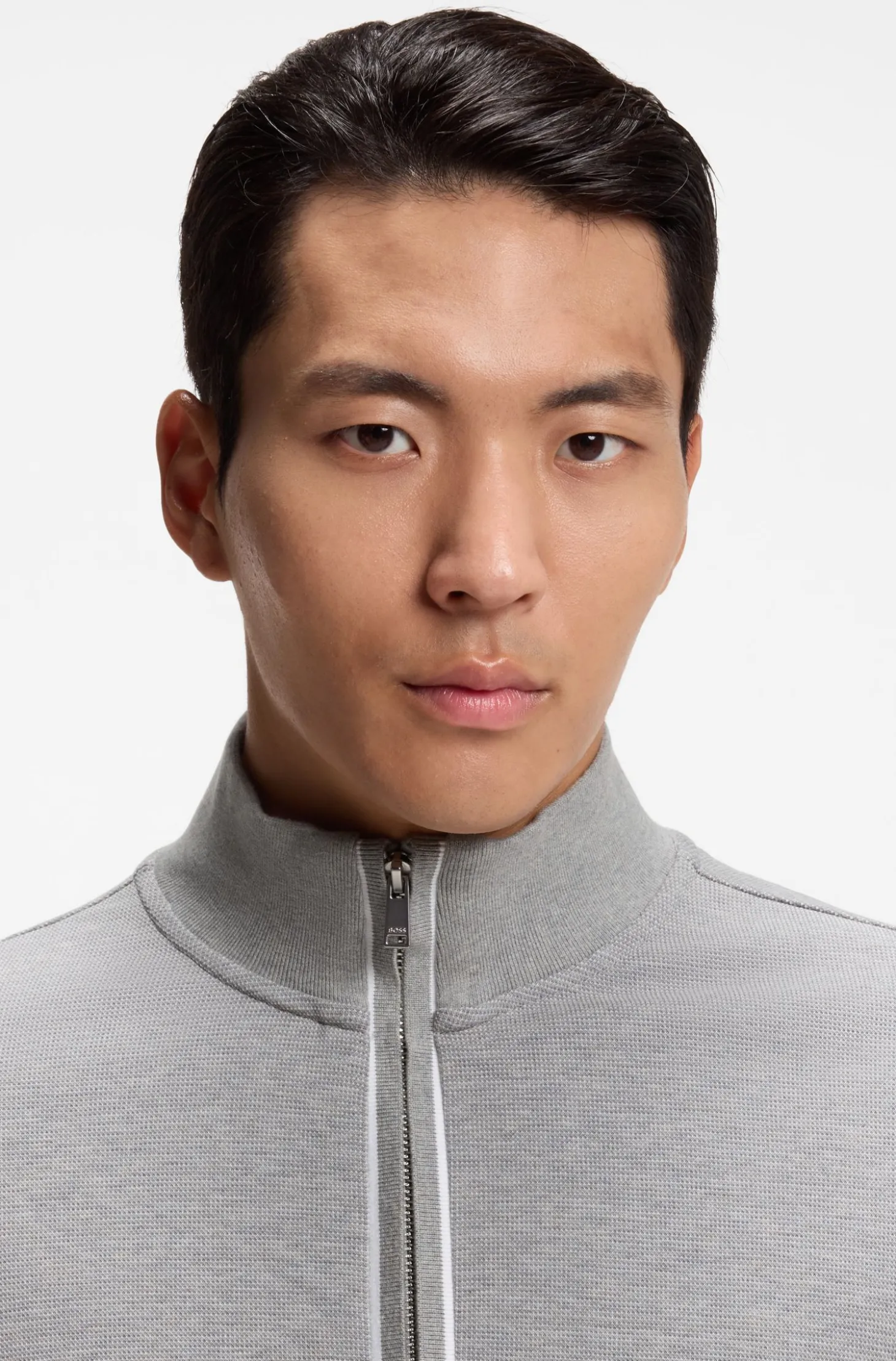 Sweatshirt aus Baumwolle mit Troyerkragen