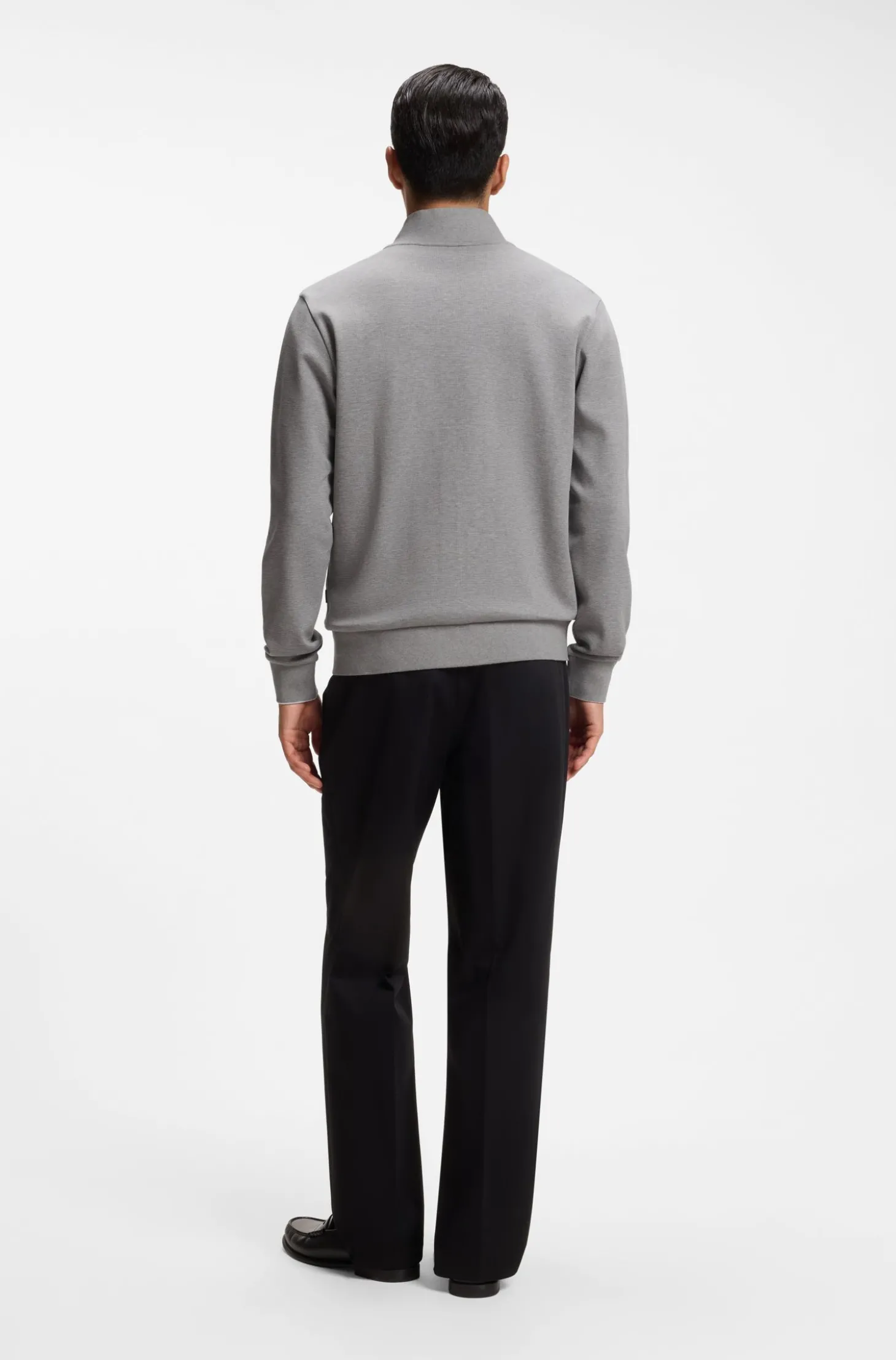 Sweatshirt aus Baumwolle mit Troyerkragen