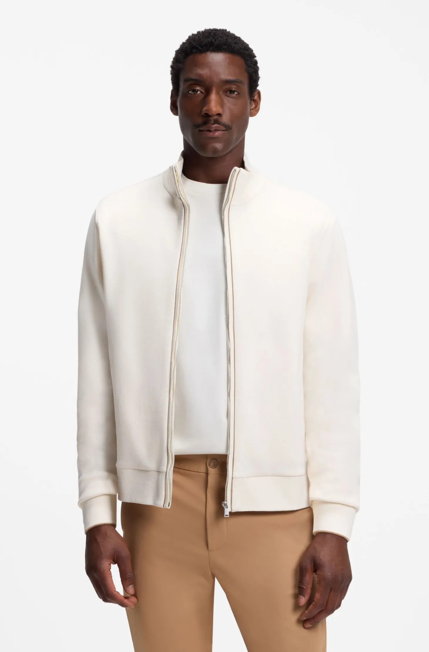 Sweatshirt aus Baumwolle mit Troyerkragen