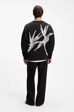 Sweatshirt aus Baumwolle mit Logo-Stickerei und Grafik-Print