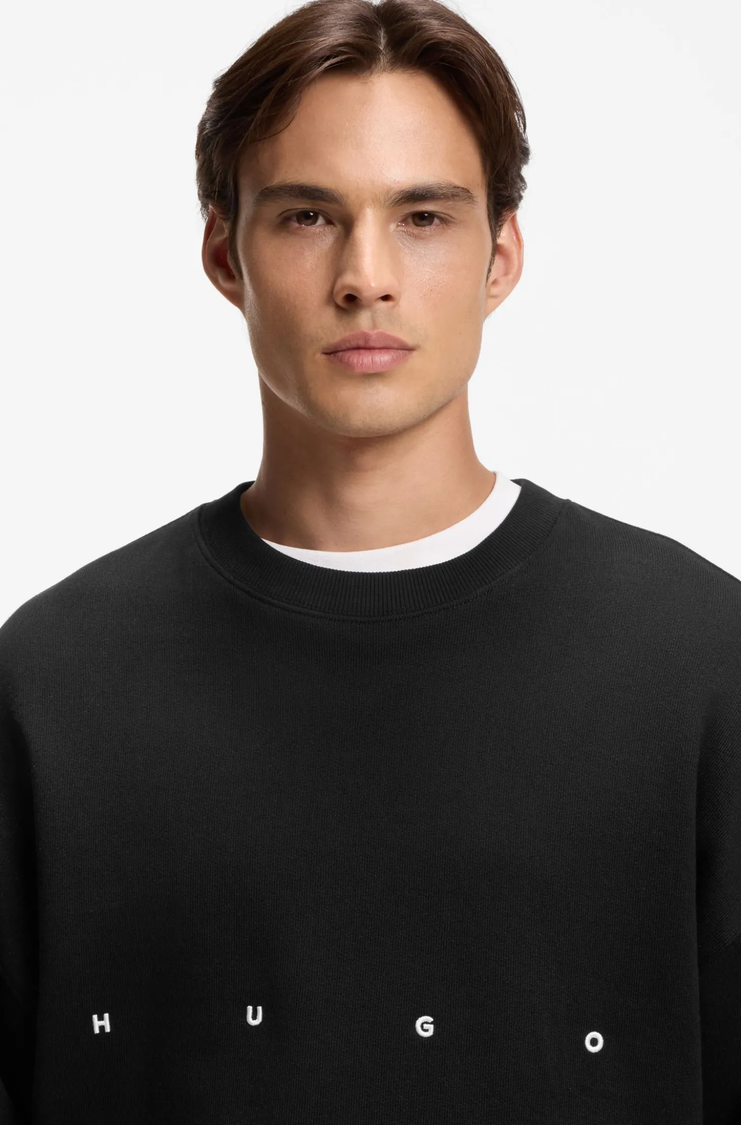 Sweatshirt aus Baumwolle mit Logo-Stickerei und Grafik-Print
