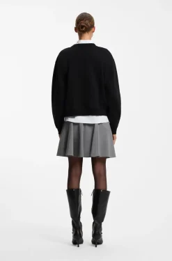 Sweatshirt aus Baumwolle mit Glitzer-Herz-Logo-Badge