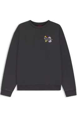 Sweatshirt aus Baumwolle mit Blumen-Artwork
