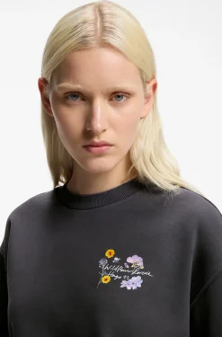 Sweatshirt aus Baumwolle mit Blumen-Artwork