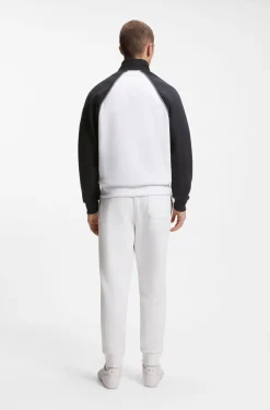 Sweatshirt aus Baumwoll-Mix mit kontrastfarbenen Paspeln