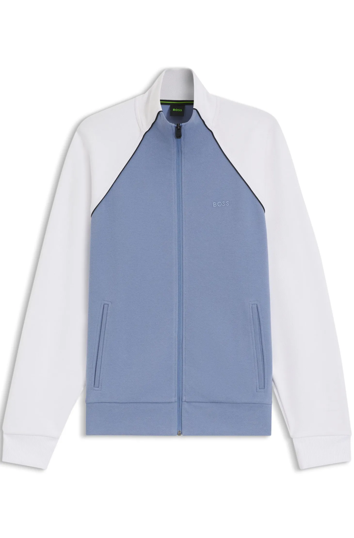 Sweatshirt aus Baumwoll-Mix mit kontrastfarbenen Paspeln