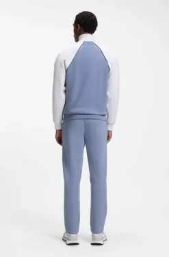 Sweatshirt aus Baumwoll-Mix mit kontrastfarbenen Paspeln