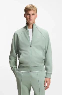 Sweatshirt aus Baumwoll-Mix mit kontrastfarbenen Paspeln