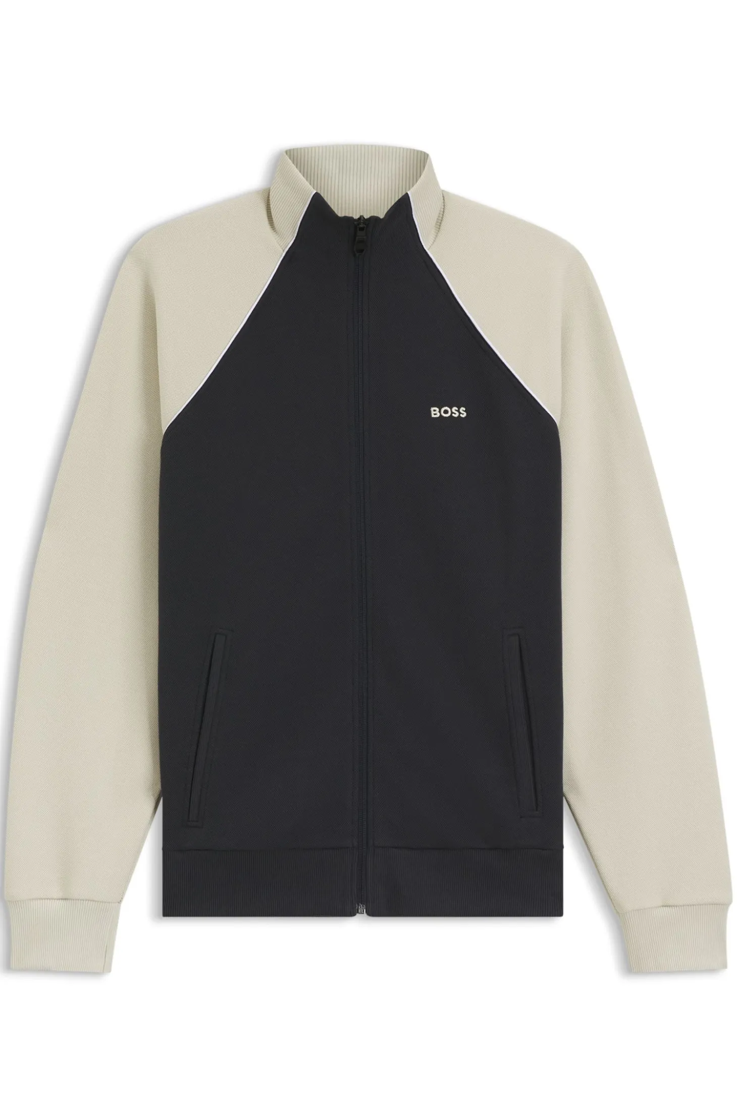 Sweatshirt aus Baumwoll-Mix mit kontrastfarbenen Paspeln