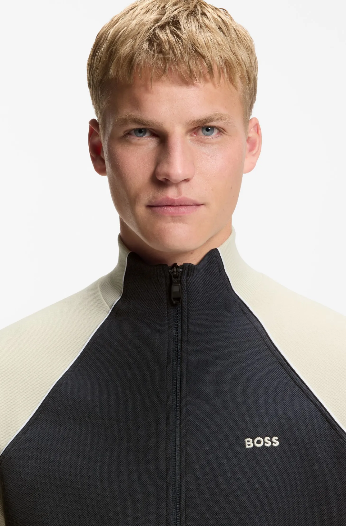 Sweatshirt aus Baumwoll-Mix mit kontrastfarbenen Paspeln
