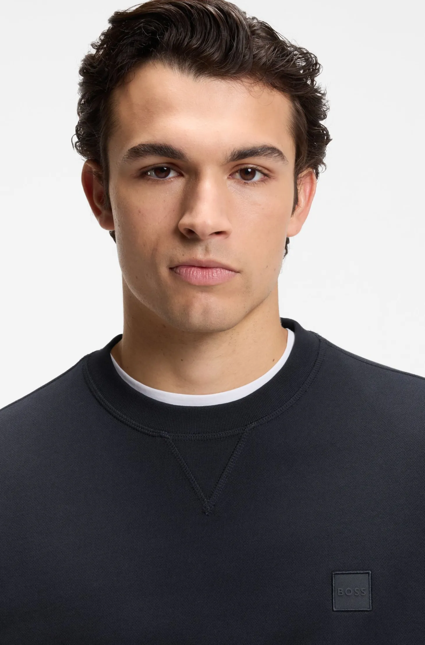 Sweatshirt aus Baumwoll-Terry mit Logo-Patch