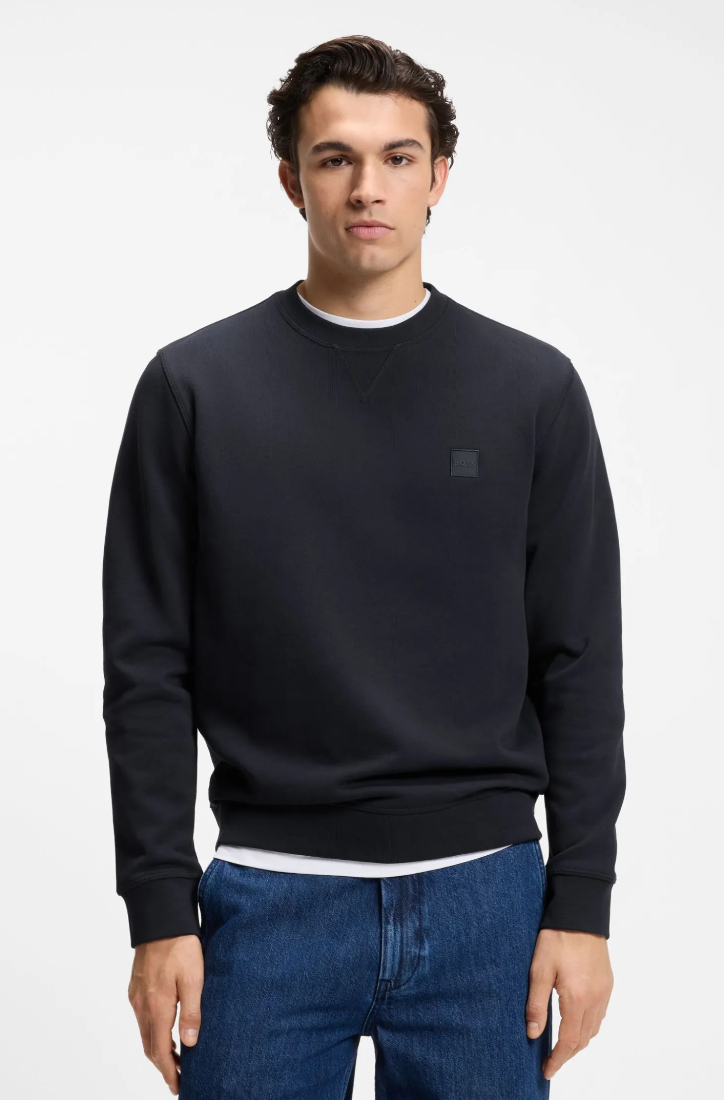 Sweatshirt aus Baumwoll-Terry mit Logo-Patch