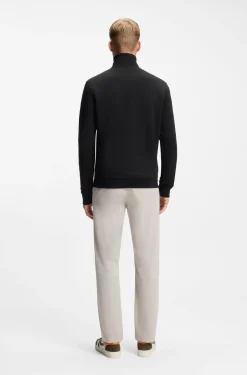 Sweatshirt aus Baumwoll-Terry mit Troyerkragen