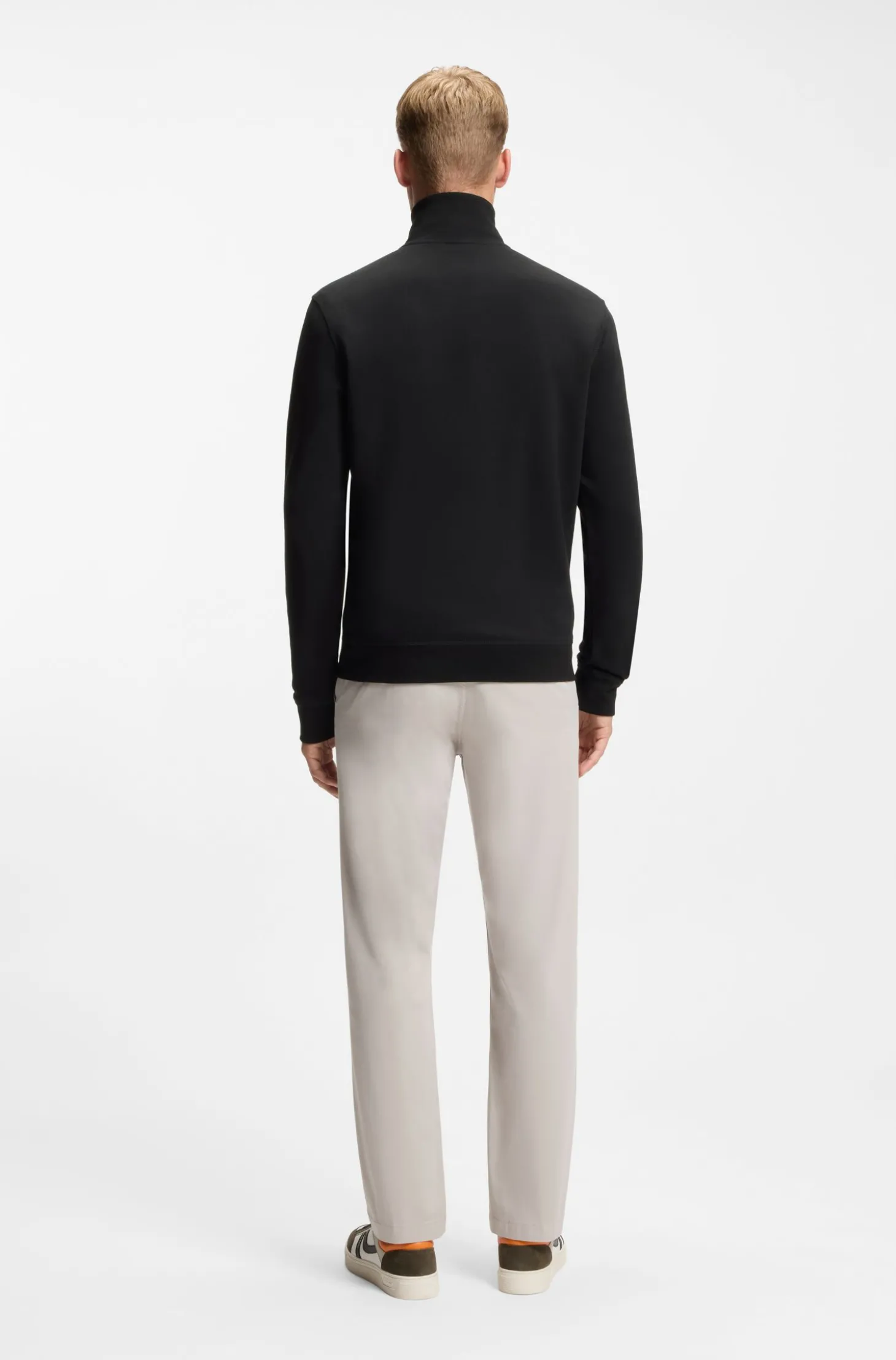 Sweatshirt aus Baumwoll-Terry mit Troyerkragen