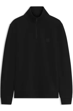 Sweatshirt aus Baumwoll-Terry mit Troyerkragen