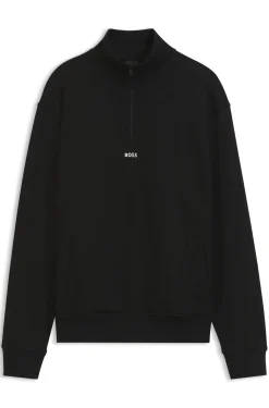 Sweatshirt aus Baumwoll-Terry mit kurzem Reißverschluss
